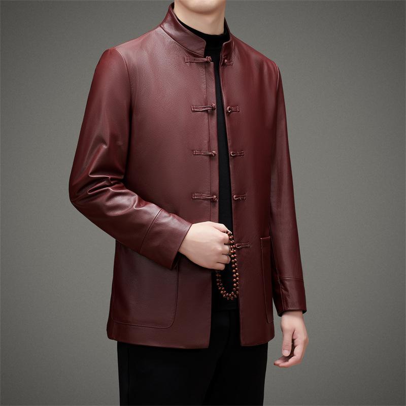 Осенне-зимняя новая мужская кожаная куртка в китайском стиле Тан, куртка из коровьей кожи для мужчин L
Осенне-зимняя новая мужская кожаная куртка в китайском стиле Тан, куртка из коровьей кожи для мужчин L