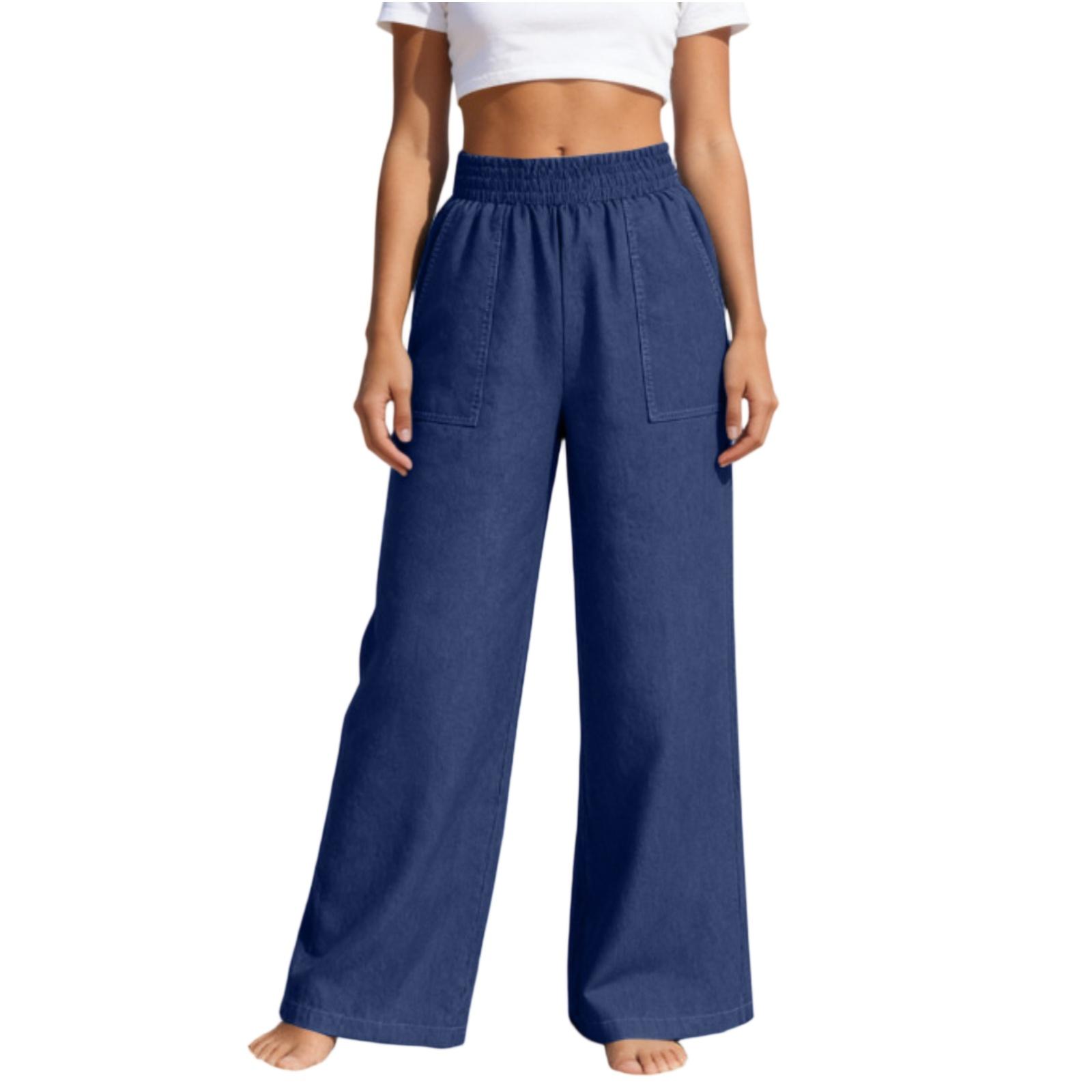 Women s High Waist Wide Leg Pants with Elastic Waistband and Front Patch Pockets for Comfortable Daily Wear M Темно-синій
Women s High Waist Wide Leg Pants with Elastic Waistband and Front Patch Pockets for Comfortable Daily Wear M Темно-синій