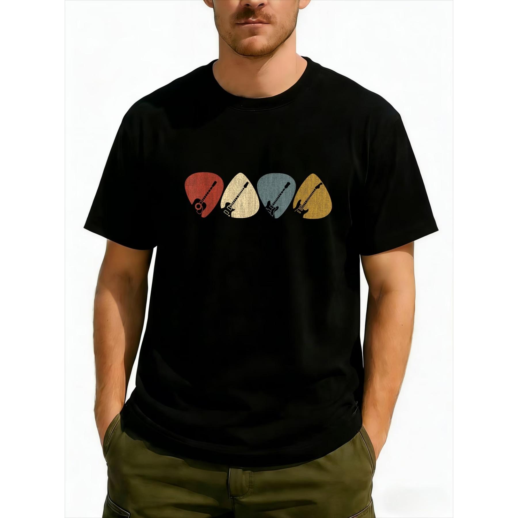 Guitar Pick T-Shirt, Unisex Cotton Casual Round Neck Outdoor Short Sleeve T-shirt XXL чорний
Guitar Pick T-Shirt, Unisex Cotton Casual Round Neck Outdoor Short Sleeve T-shirt XXL чорний