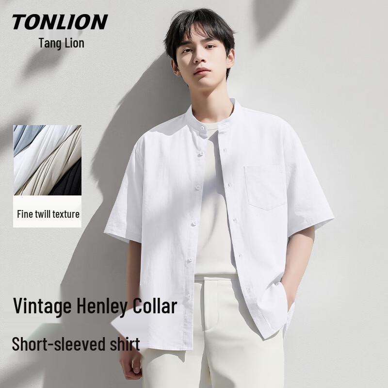 TonLion Men s Casual Henry Collar Short-Sleeve Shirt
TonLion Men s Casual Henry Collar Short-Sleeve Shirt