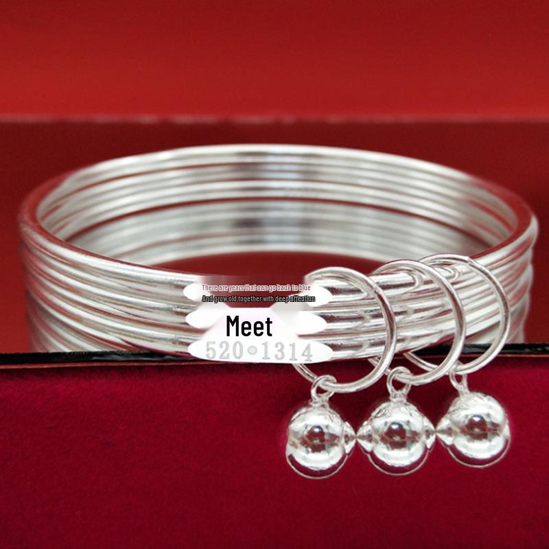 Three Lives Three Worlds White Copper Bracelet with Engraved 520 Bell - New Style Gift for Girlfriend No. 58 (White Copper Silver Plated)
Three Lives Three Worlds White Copper Bracelet with Engraved 520 Bell - New Style Gift for Girlfriend No. 58 (White Copper Silver Plated)