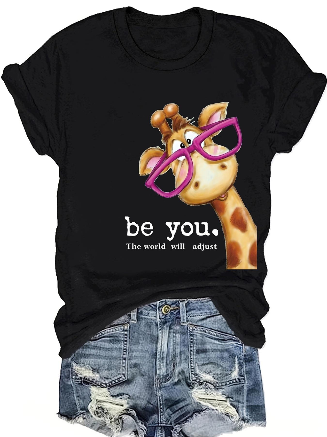 Womens Giraffe Print Crew Neck T Shirt Casual Short Sleeve Spring Summer Top 4XL чорний
Womens Giraffe Print Crew Neck T Shirt Casual Short Sleeve Spring Summer Top 4XL чорний