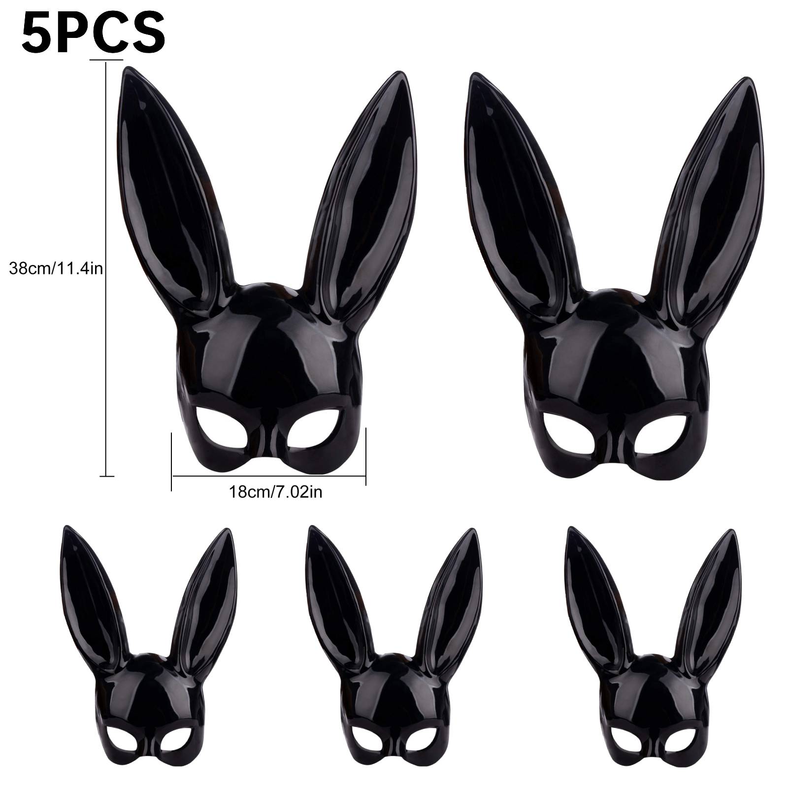 5pcs Black Bunny Long Ears Rabbit Mask Women Masquerade Anime Cosplay Full Face Headwear Party Decoration for Easter Halloween
5pcs Black Bunny Long Ears Rabbit Mask Women Masquerade Anime Cosplay Full Face Headwear Party Decoration for Easter Halloween