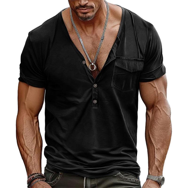 Летние свободные винтажные футболки с V-образным вырезом и карманом с коротким рукавом для мужчин XXXL чёрный
Летние свободные винтажные футболки с V-образным вырезом и карманом с коротким рукавом для мужчин XXXL чёрный