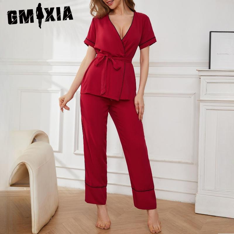 GMXIA Women s Pajamas Spring and Summer Open Short-sleeved Lace-up Bathrobe Two-piece Homewear XL чорний
GMXIA Women s Pajamas Spring and Summer Open Short-sleeved Lace-up Bathrobe Two-piece Homewear XL чорний