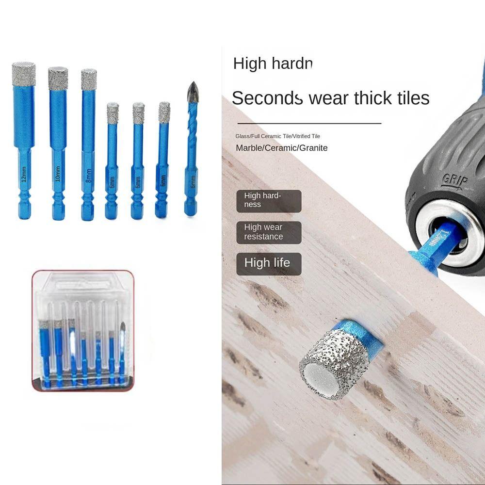 7pcs /set 6-12mm Brazed Dry Drilling Bit Hex Shank Hole Opener For Ceramic Marble Granite Tile 7PCS/SET
7pcs /set 6-12mm Brazed Dry Drilling Bit Hex Shank Hole Opener For Ceramic Marble Granite Tile 7PCS/SET
