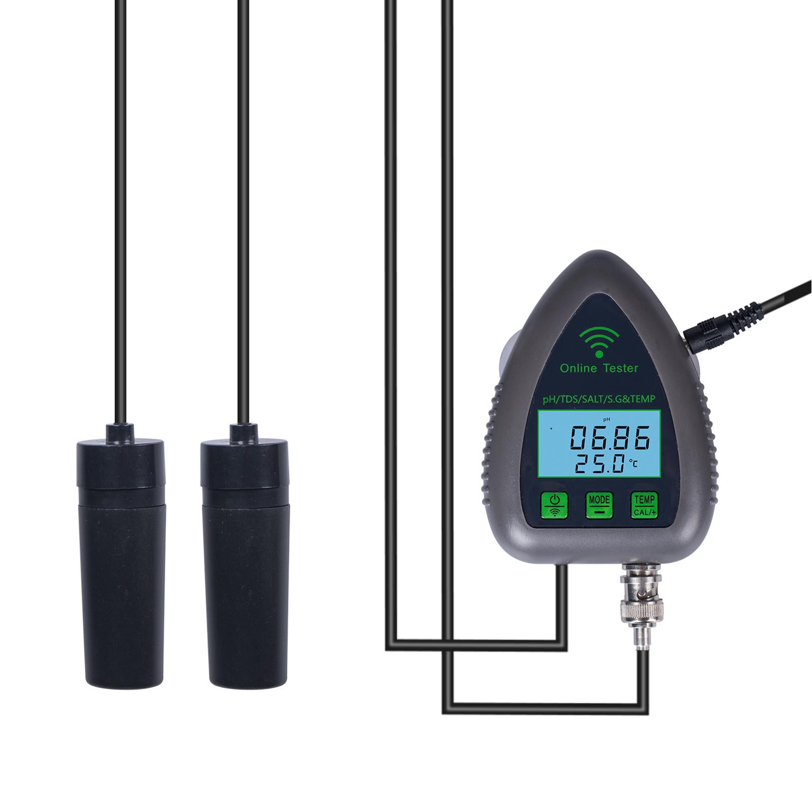 9951W Bluetooth Wi-Fi Цифровой тестер качества воды Мини 5 в 1 Анализатор воды PH TDS SALT SG EU Plug серый
9951W Bluetooth Wi-Fi Цифровой тестер качества воды Мини 5 в 1 Анализатор воды PH TDS SALT SG EU Plug серый