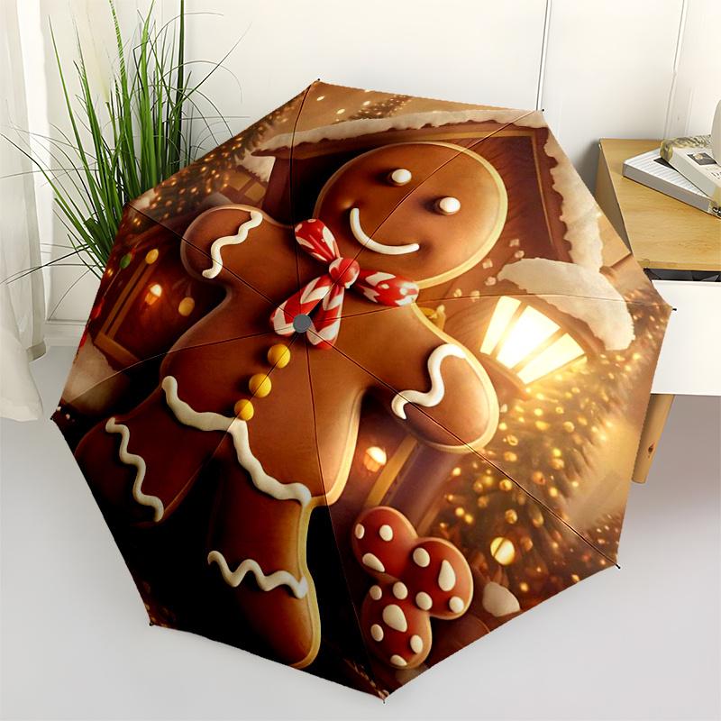 Gingerbread Man Themed Travel Umbrella 8 Ribs Automatic Opening and Closing,Portable Folding Design,Compact and Stylish Umbrella Suitable
Gingerbread Man Themed Travel Umbrella 8 Ribs Automatic Opening and Closing,Portable Folding Design,Compact and Stylish Umbrella Suitable