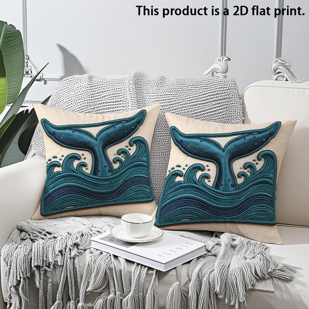 2pcs Nautical Whale Tail Throw Pillow Covers Coastal Ocean Wave Cushion Cases for Sofa Bedroom Living Room Decor Cushion cover 45x45cm-2pcs
2pcs Nautical Whale Tail Throw Pillow Covers Coastal Ocean Wave Cushion Cases for Sofa Bedroom Living Room Decor Cushion cover 45x45cm-2pcs