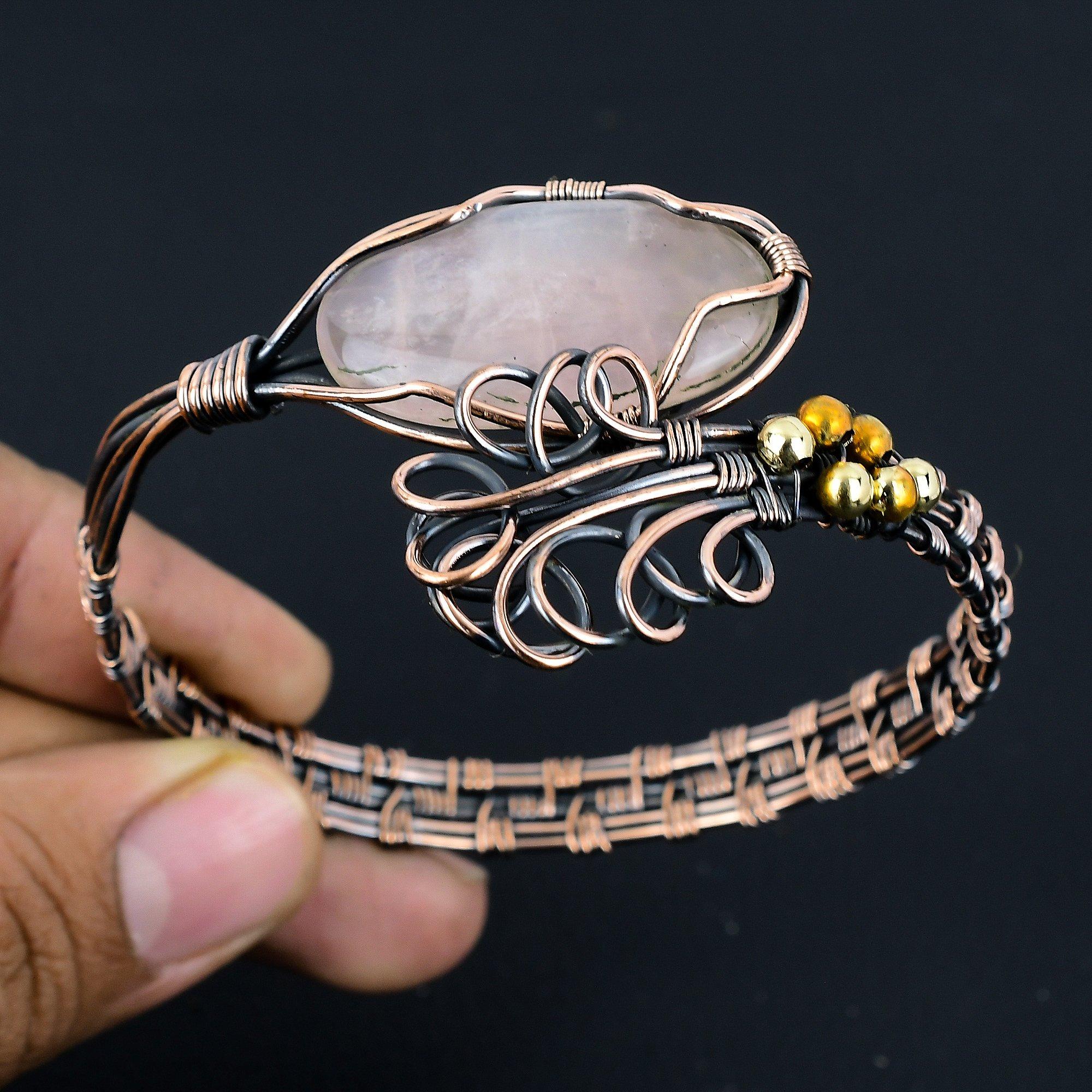 Браслет из розового кварца, Браслет из драгоценного камня ручной работы, Антикварные украшения, обмотанные медной проволокой 999 пробы, Для подарка на помолвку
Браслет из розового кварца, Браслет из драгоценного камня ручной работы, Антикварные украшения, обмотанные медной проволокой 999 пробы, Для подарка на помолвку