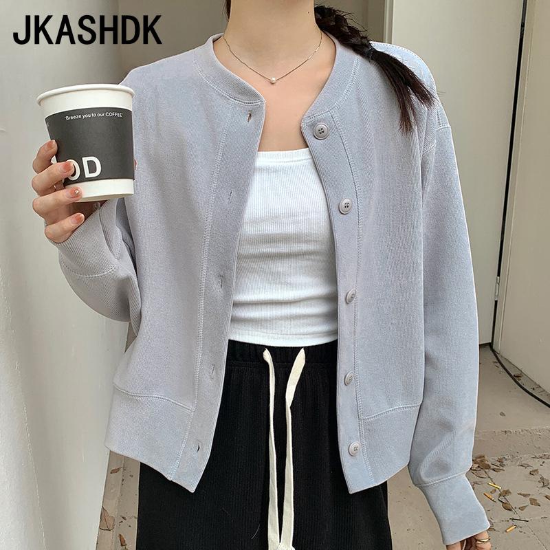 JKASHDK Женская мода Повседневная однотонная принтованная куртка и пальто с длинным рукавом и круглым вырезом на осень-зиму M чёрный
JKASHDK Женская мода Повседневная однотонная принтованная куртка и пальто с длинным рукавом и круглым вырезом на осень-зиму M чёрный