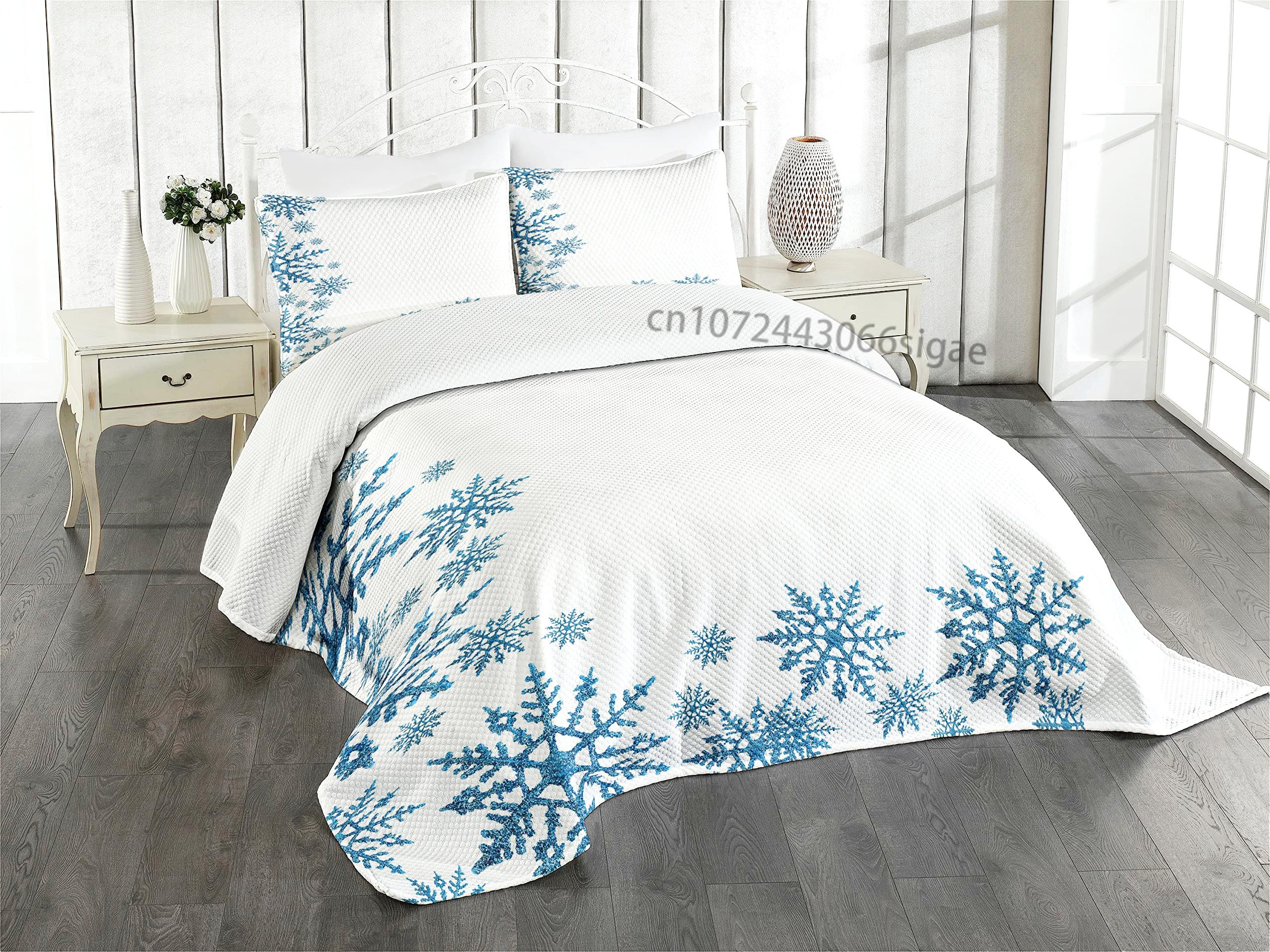 Snowflake Duvet Cover Set, Snow Pattern Winter Decorative 3 Piece Bedding Set With 2 Pillow Shams, King Twin Size Bed Collection 135x200cm
Snowflake Duvet Cover Set, Snow Pattern Winter Decorative 3 Piece Bedding Set With 2 Pillow Shams, King Twin Size Bed Collection 135x200cm
