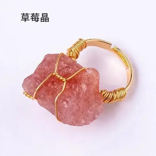 Natural Stone Crystal Rings Gold Wire Wound Irregular Gem Adjustable Finger Rings Jewelry Dropshiping Store 10-20mm resizable
Natural Stone Crystal Rings Gold Wire Wound Irregular Gem Adjustable Finger Rings Jewelry Dropshiping Store 10-20mm resizable