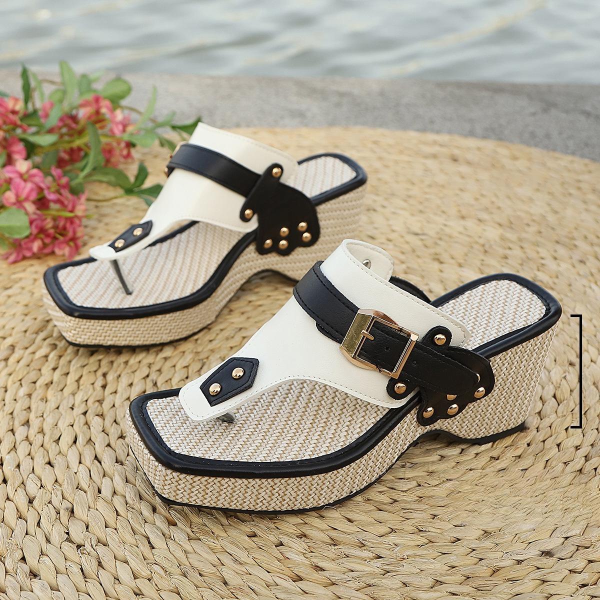 Slope Heel Thick Bottom Grass Woven Sandals, Slope Heel Three-dimensional Flower Flip Flops, Bohemian Cool Slope Heel Thick Bottom 43 білий
Slope Heel Thick Bottom Grass Woven Sandals, Slope Heel Three-dimensional Flower Flip Flops, Bohemian Cool Slope Heel Thick Bottom 43 білий