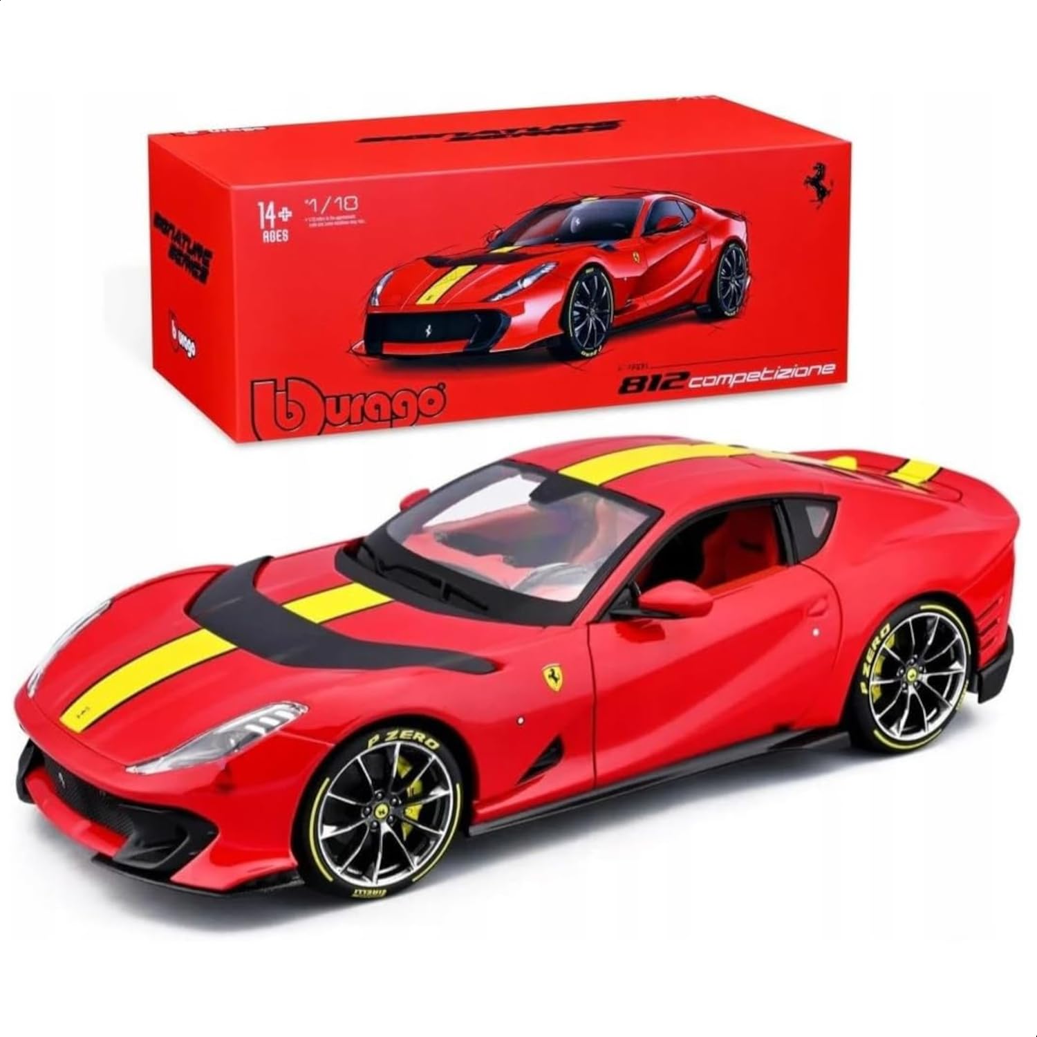 Bburago Signature Ferrari 812 Competizione Красный Гоночный Спортивный Автомобиль Миниатюрная Машина Литой Автомобиль Готовое Изделие RD 1/18 / 18-16915
Bburago Signature Ferrari 812 Competizione Красный Гоночный Спортивный Автомобиль Миниатюрная Машина Литой Автомобиль Готовое Изделие RD 1/18 / 18-16915