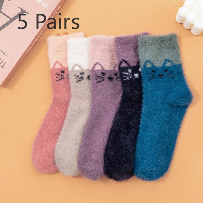 5 пар женских носков средней длины из толстой теплой кроличьей шерсти для кошки-фретки 5 Pairs
5 пар женских носков средней длины из толстой теплой кроличьей шерсти для кошки-фретки 5 Pairs