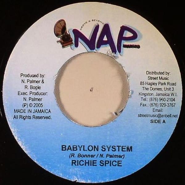 7inch Record RICHIE SPICE - Babylon System NONE NAP Musiq 2005 Jamaica Reggae, Ska & Dub Used
7inch Record RICHIE SPICE - Babylon System NONE NAP Musiq 2005 Jamaica Reggae, Ska & Dub Used