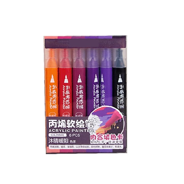 Acrylic Paint Marker 6 Color Acrylic Paint Marker with Brush Tip Quick Dry for Painting on Paper Wood Stone Fabric
Acrylic Paint Marker 6 Color Acrylic Paint Marker with Brush Tip Quick Dry for Painting on Paper Wood Stone Fabric