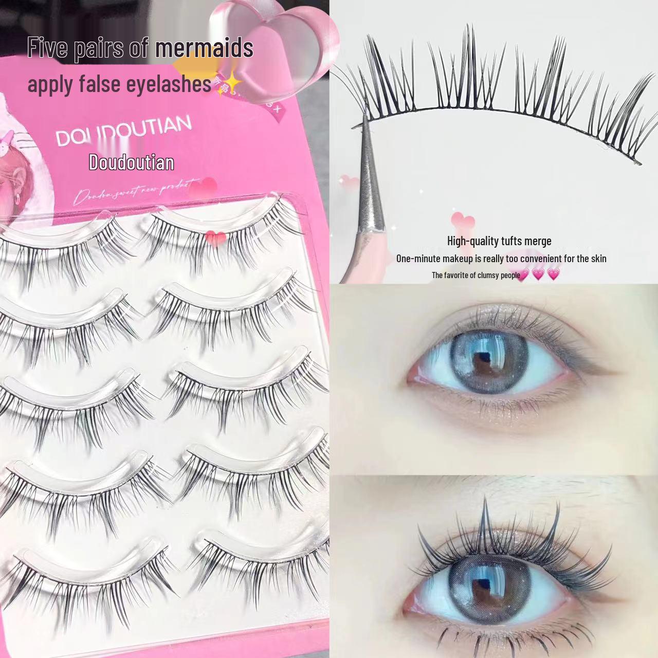 Doudou Sweet Mermaid Self-Adhesive Natural Comic Style False Eyelashes with Eyeliner Effect - 5 Pairs
Doudou Sweet Mermaid Self-Adhesive Natural Comic Style False Eyelashes with Eyeliner Effect - 5 Pairs