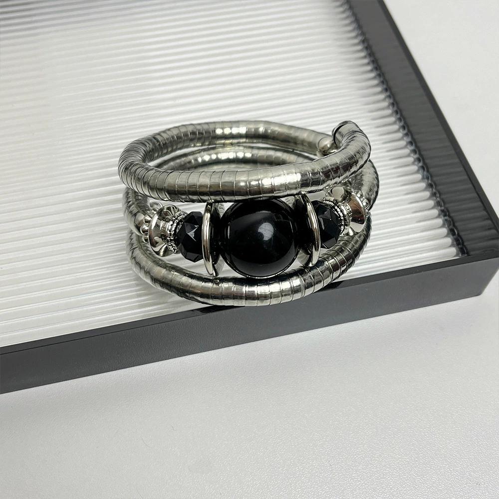 Retro Elastic Bracelet Black Multi-Layer Bracelet Fashionable Trendy Personalized Jewelry Exquisite Jewelry Accessory For Women 58-60mm
Retro Elastic Bracelet Black Multi-Layer Bracelet Fashionable Trendy Personalized Jewelry Exquisite Jewelry Accessory For Women 58-60mm