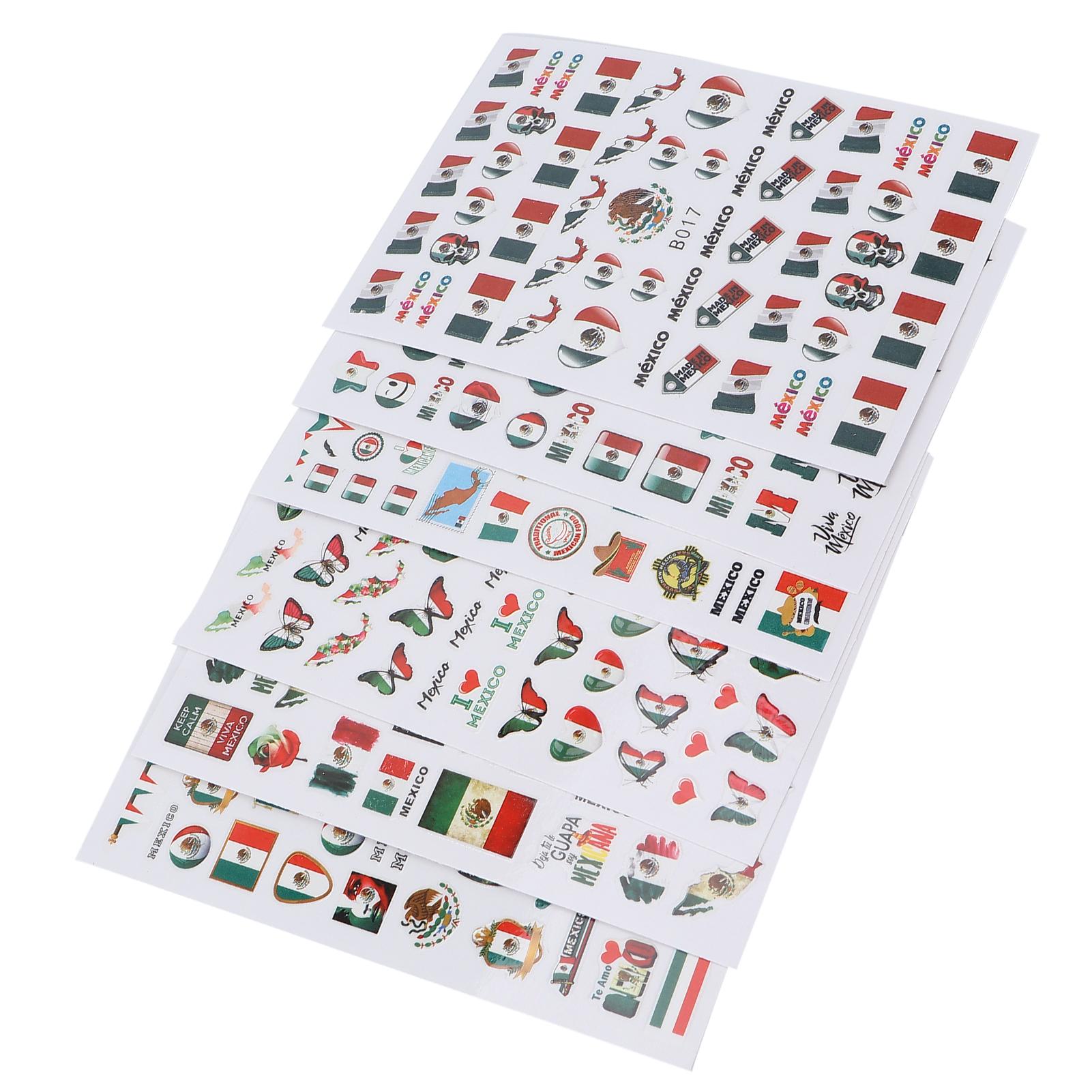 6 Sheet Set Mexican Flag Nail Art Stickers Salon Self Adhesive Nail Decals Decoration
6 Sheet Set Mexican Flag Nail Art Stickers Salon Self Adhesive Nail Decals Decoration