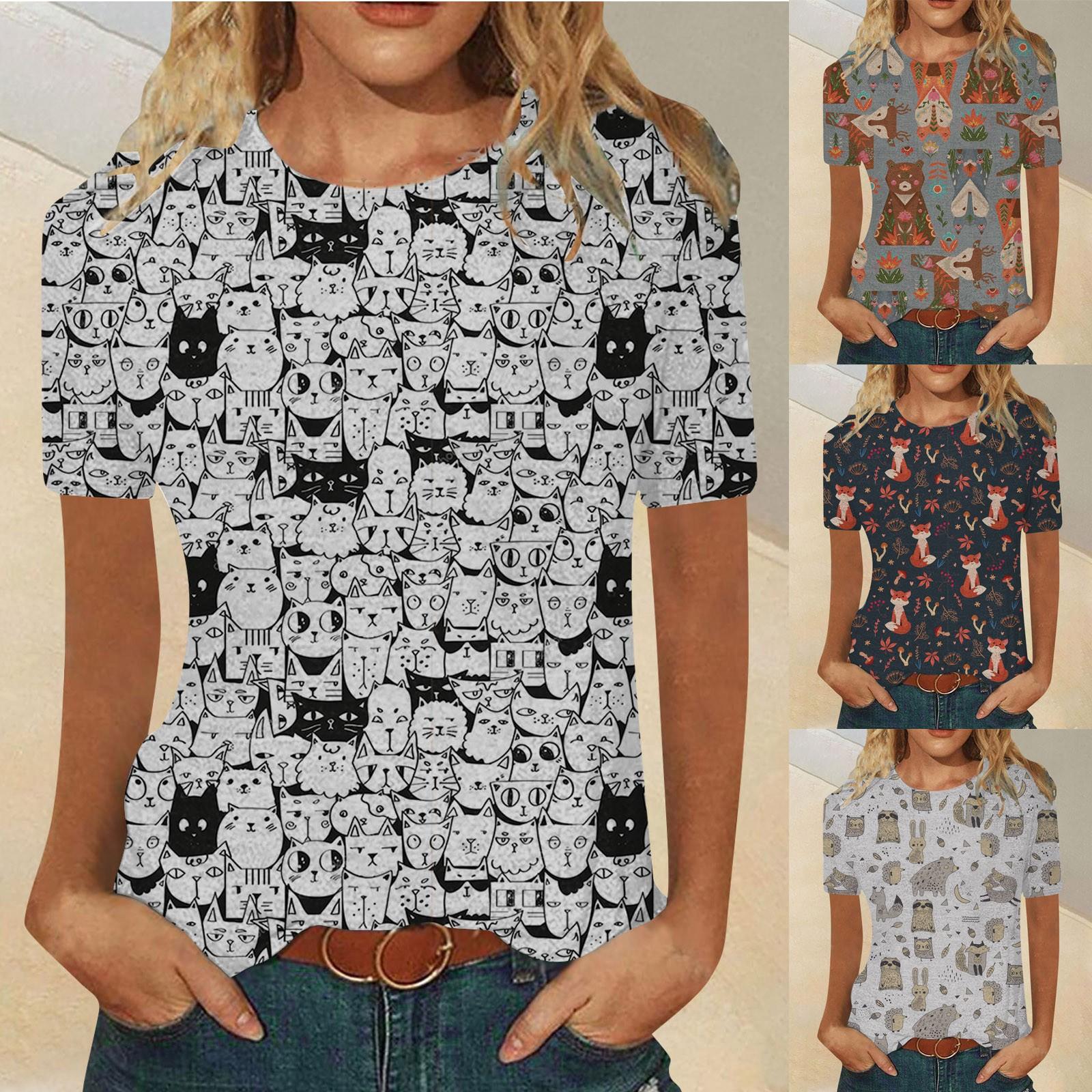 Женская модная повседневная удобная блузка с круглым вырезом и коротким рукавом с принтом
Женская модная повседневная удобная блузка с круглым вырезом и коротким рукавом с принтом