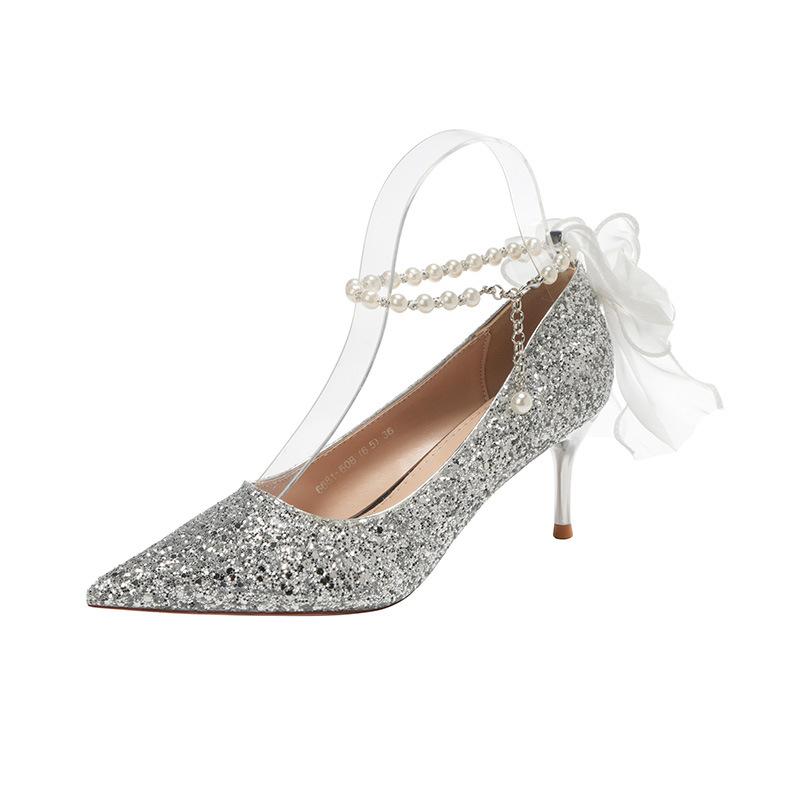 Туфли на высоком каблуке с острыми краями и неглубокой горловиной, женские туфли с жемчугом, темпераментные свадебные туфли, туфли для подружек невесты 40
Туфли на высоком каблуке с острыми краями и неглубокой горловиной, женские туфли с жемчугом, темпераментные свадебные туфли, туфли для подружек невесты 40