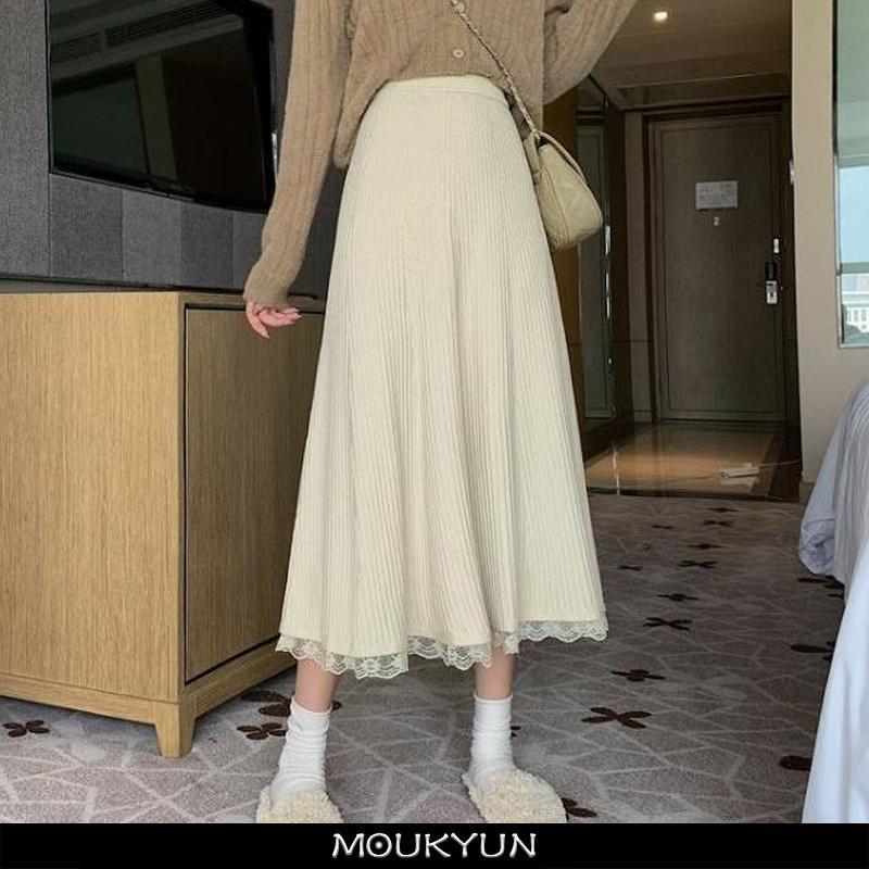 MOUKYUN трикотажная кружевная юбка женская осень с высокой талией кружевной лоскутный дизайн винтаж Y2k Faldas корейская мода универсальные юбки миди
MOUKYUN трикотажная кружевная юбка женская осень с высокой талией кружевной лоскутный дизайн винтаж Y2k Faldas корейская мода универсальные юбки миди