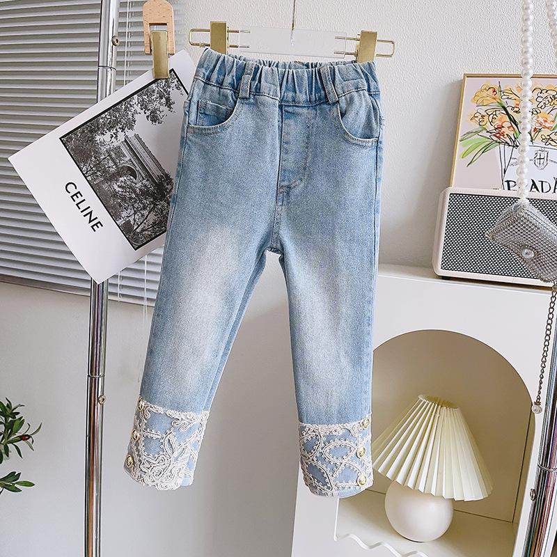 Girls Slim Fit Lace Jeans: Stylish Casual Spring Pants Size 100
Girls Slim Fit Lace Jeans: Stylish Casual Spring Pants Size 100