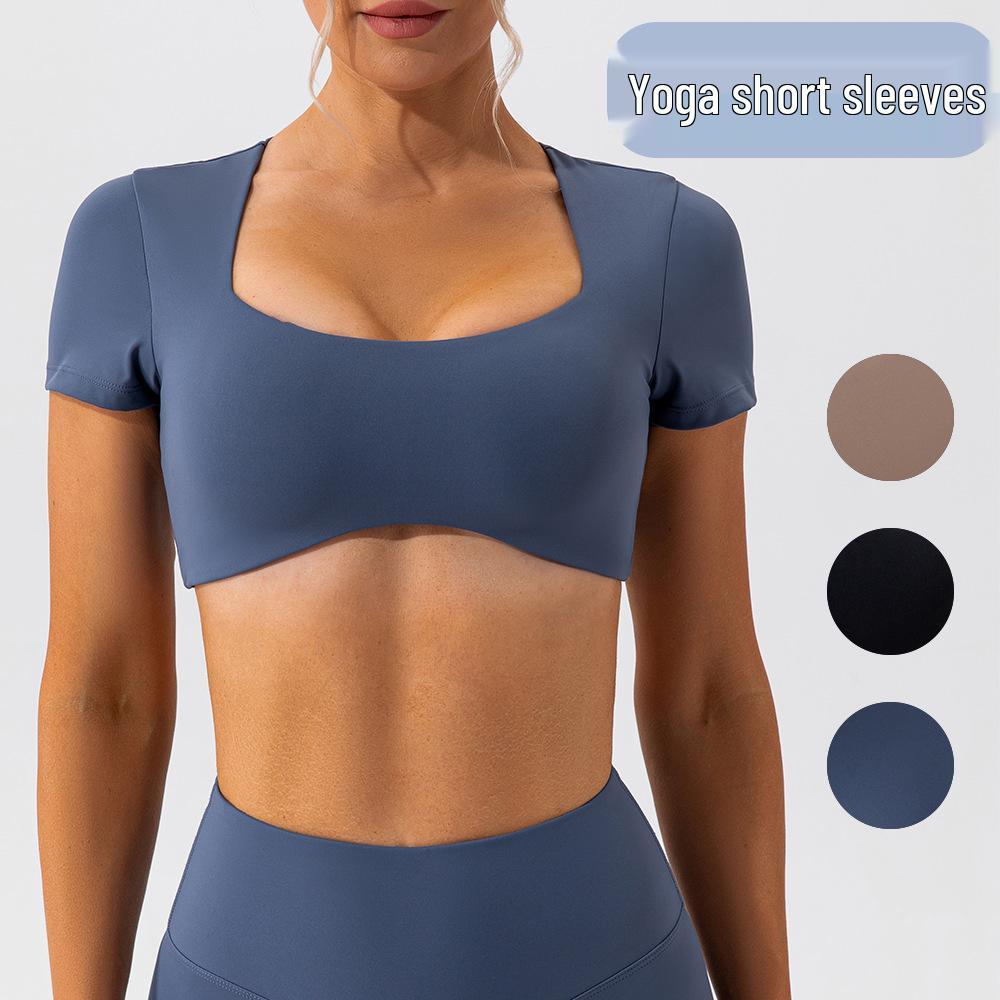 Women s Quick-Dry Short-Sleeve Nude Feel Outdoor Sports Fitness T-Shirt with Fixed Cup and Straight Shoulder Design. Extra Large
Women s Quick-Dry Short-Sleeve Nude Feel Outdoor Sports Fitness T-Shirt with Fixed Cup and Straight Shoulder Design. Extra Large