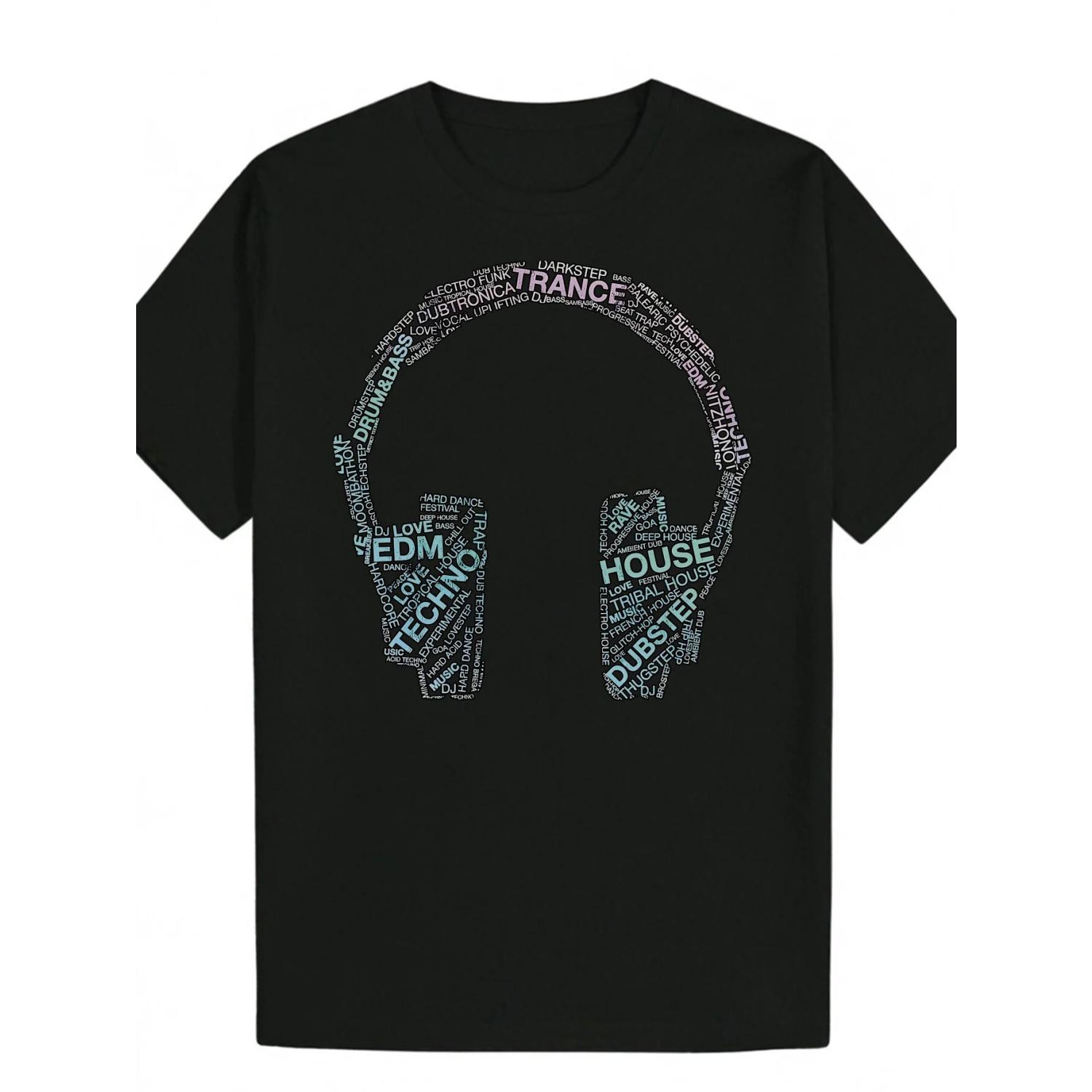 Men s Casual Printed T-shirt Headphones with Electronic Dance Style Patterns, Summer Electronic Music Enthusiast Clothing S чёрный
Men s Casual Printed T-shirt Headphones with Electronic Dance Style Patterns, Summer Electronic Music Enthusiast Clothing S чёрный