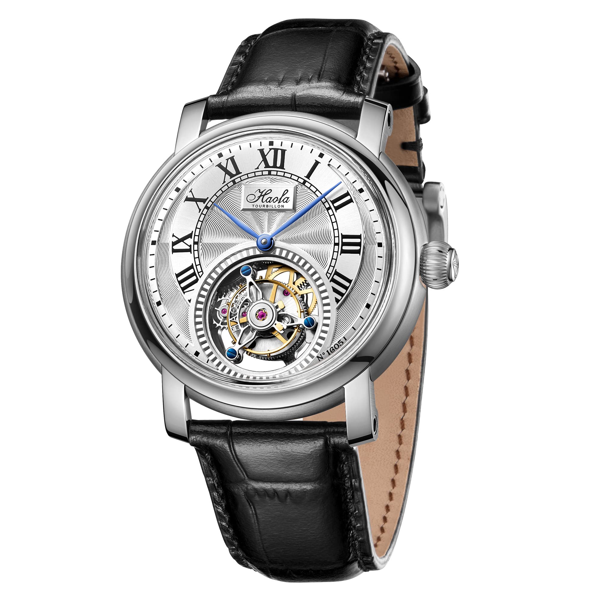 HAOFA Tourbillon Watch Roman Dial Mechanical Manual Winding Retro Luxury Stylish Sapphire Glass Popular Waterproof Men s Men s срібний
HAOFA Tourbillon Watch Roman Dial Mechanical Manual Winding Retro Luxury Stylish Sapphire Glass Popular Waterproof Men s Men s срібний