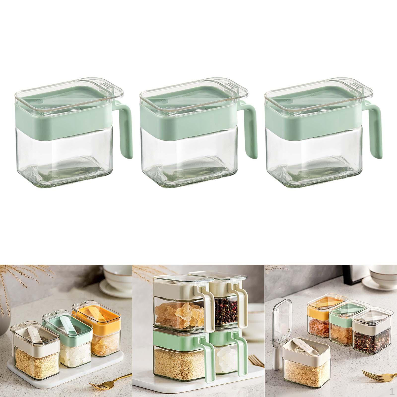 3 Pieces Spice Storage Box Seasoning Waterproof Base Condiment Container for зелений
3 Pieces Spice Storage Box Seasoning Waterproof Base Condiment Container for зелений