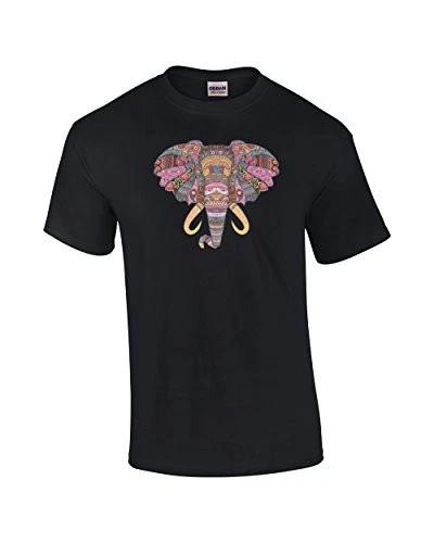 Patternized Colorful Elephant Face Tee Shirt Black M
Patternized Colorful Elephant Face Tee Shirt Black M