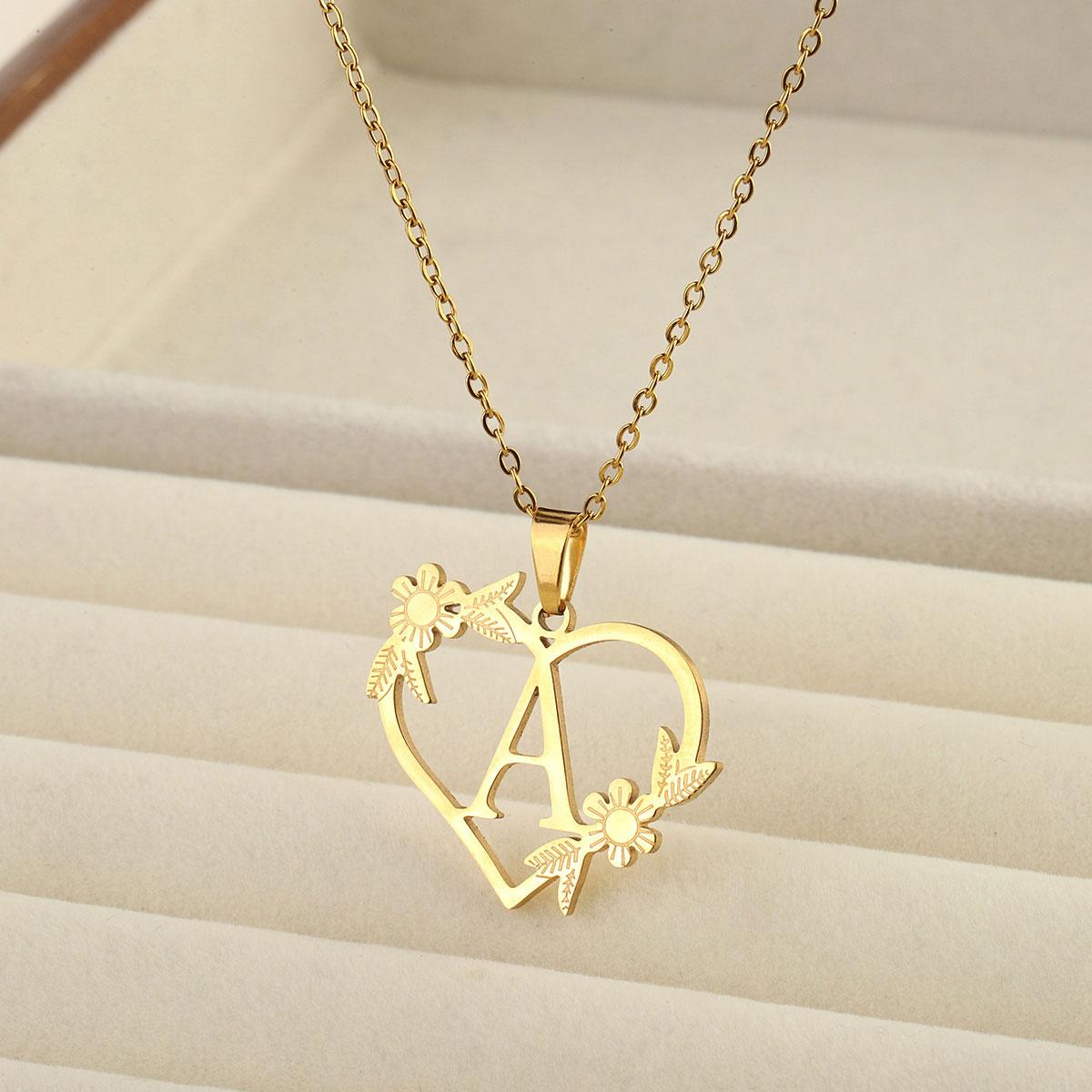 Dainty Flower Heart Letter Pendant Nacklace for Women Girl Never Fade Color Stainless Steel Alphabet Name Jewelry
Dainty Flower Heart Letter Pendant Nacklace for Women Girl Never Fade Color Stainless Steel Alphabet Name Jewelry