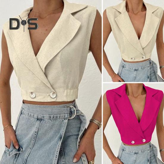 Женский летний жилет, топы с лацканами, v-образным вырезом, кардиган без рукавов, пуговицы, эластичный подол, укороченные топы S абрикосовый
Женский летний жилет, топы с лацканами, v-образным вырезом, кардиган без рукавов, пуговицы, эластичный подол, укороченные топы S абрикосовый