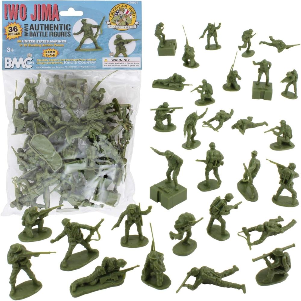 Bmc Ww2 Iwo Jima Us Marines Plastic Army Men 36 American Soldier Figures Green Od Green
Bmc Ww2 Iwo Jima Us Marines Plastic Army Men 36 American Soldier Figures Green Od Green