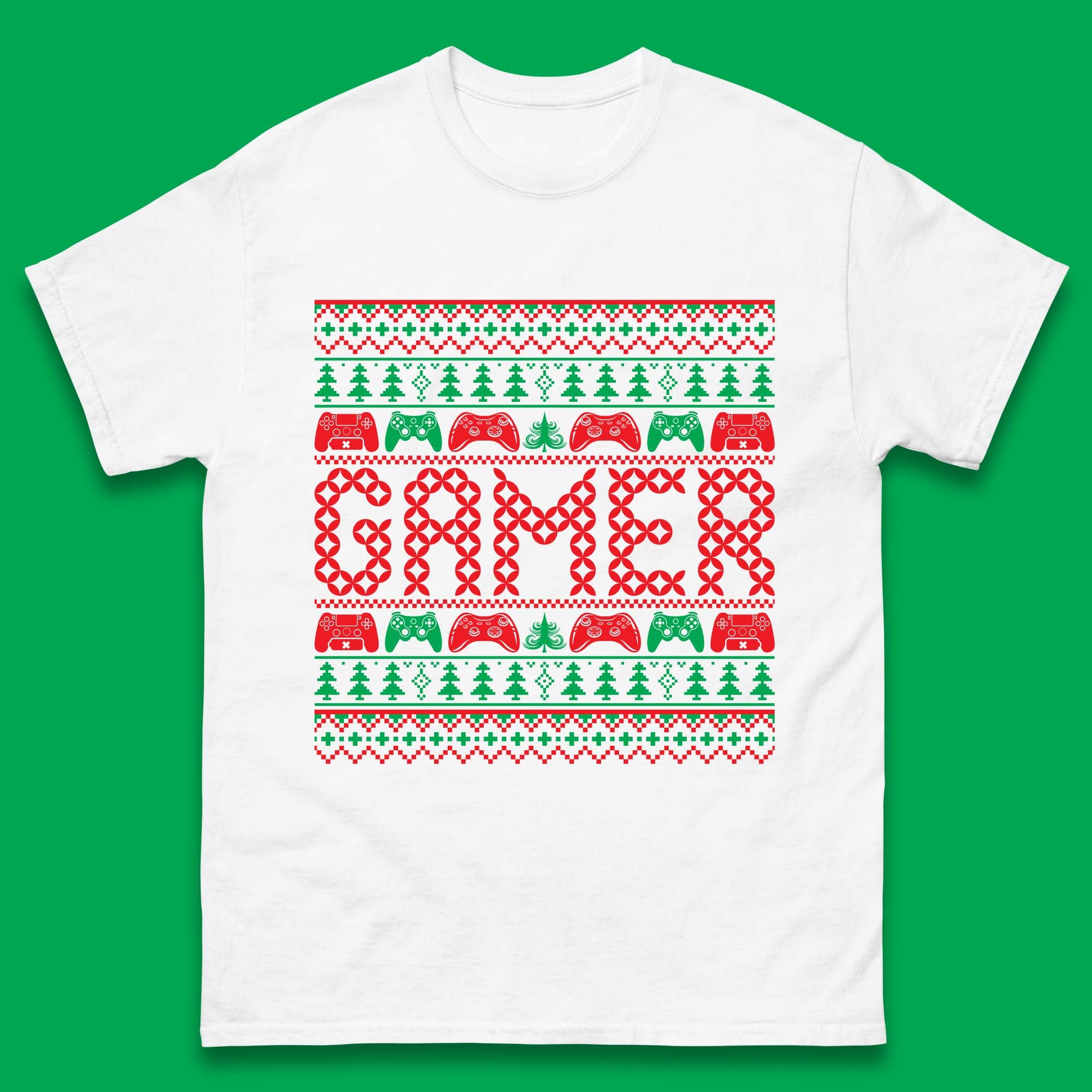 Christmas Mens T Shirt Womens Tops Tees Christmas Gamer Controllers Top 2XL
Christmas Mens T Shirt Womens Tops Tees Christmas Gamer Controllers Top 2XL