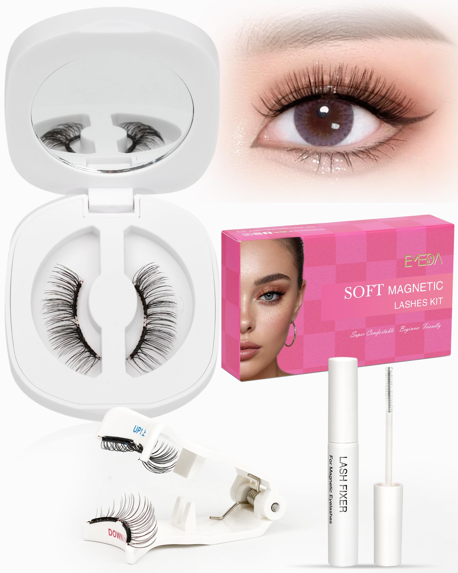 EMEDA Magnetic False Magnetic False False Eyelashes with Ultra Magnetic No Glue Easy to Reusable Eyelashes, Eyelashes, Mascara, Lightweight,
EMEDA Magnetic False Magnetic False False Eyelashes with Ultra Magnetic No Glue Easy to Reusable Eyelashes, Eyelashes, Mascara, Lightweight,