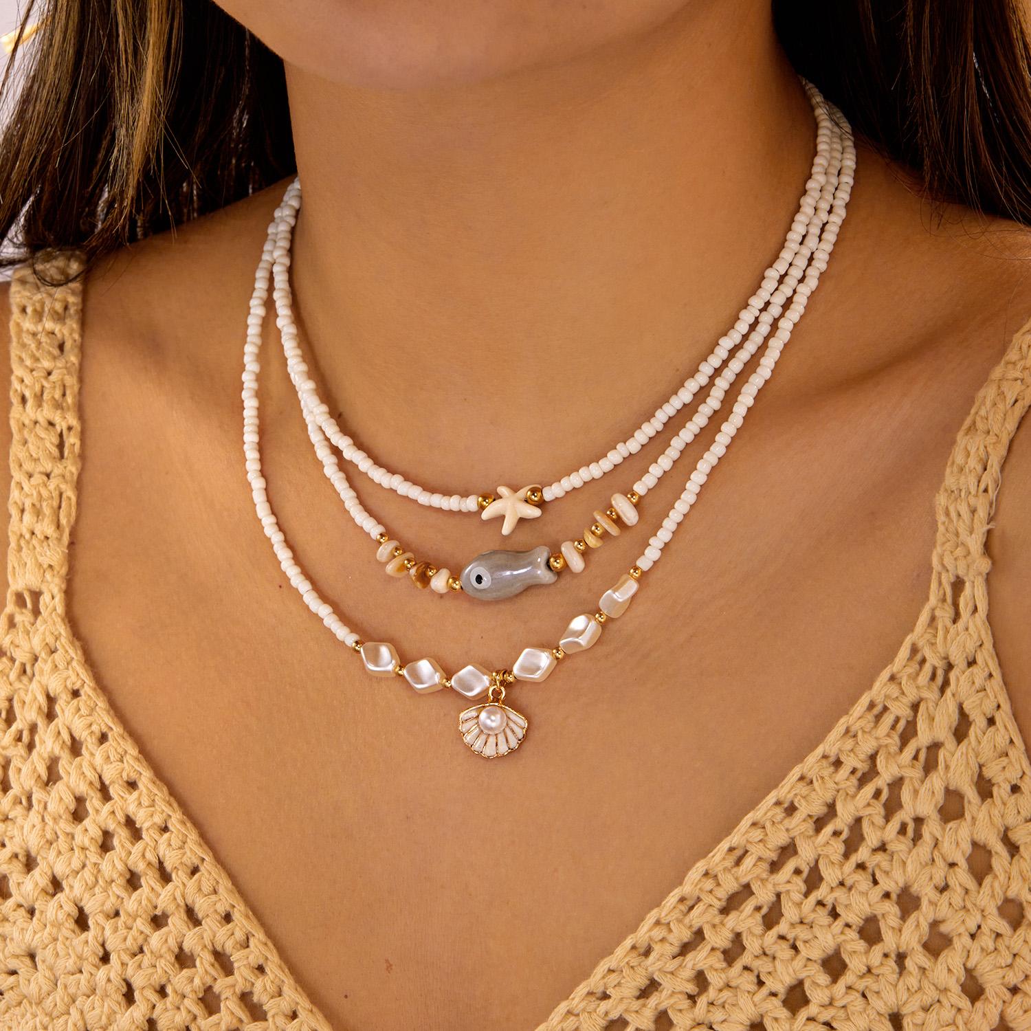 Bohemian Multilayer Pink Starfish Fishtail Pendant Necklace for Women Clay Beads Imitation Pearl Choker Beach Vacation Zircon
Bohemian Multilayer Pink Starfish Fishtail Pendant Necklace for Women Clay Beads Imitation Pearl Choker Beach Vacation Zircon