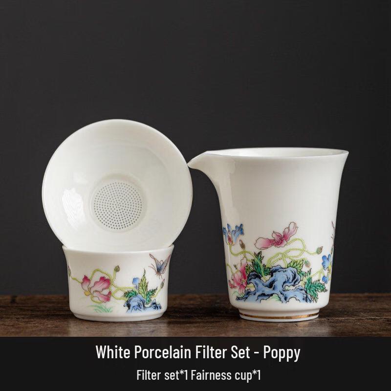 Poppy White Porcelain Tea Filter & Gongdao Cup Set
Poppy White Porcelain Tea Filter & Gongdao Cup Set