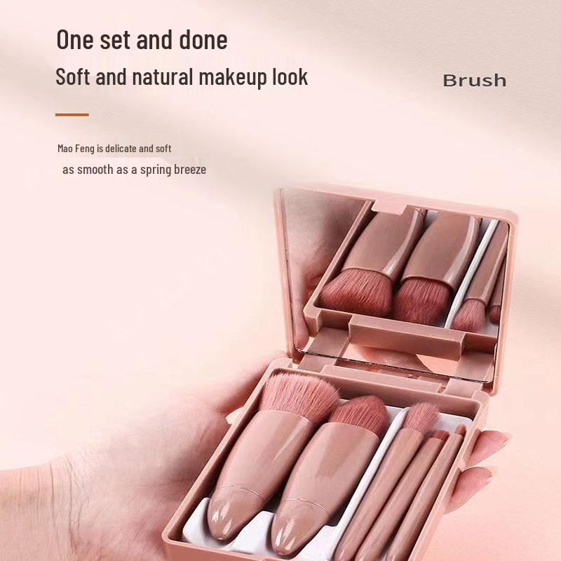 5-Piece Travel Makeup Brush Set: Mirror Box, Powder & Eyeshadow Brushes for Beginners
5-Piece Travel Makeup Brush Set: Mirror Box, Powder & Eyeshadow Brushes for Beginners