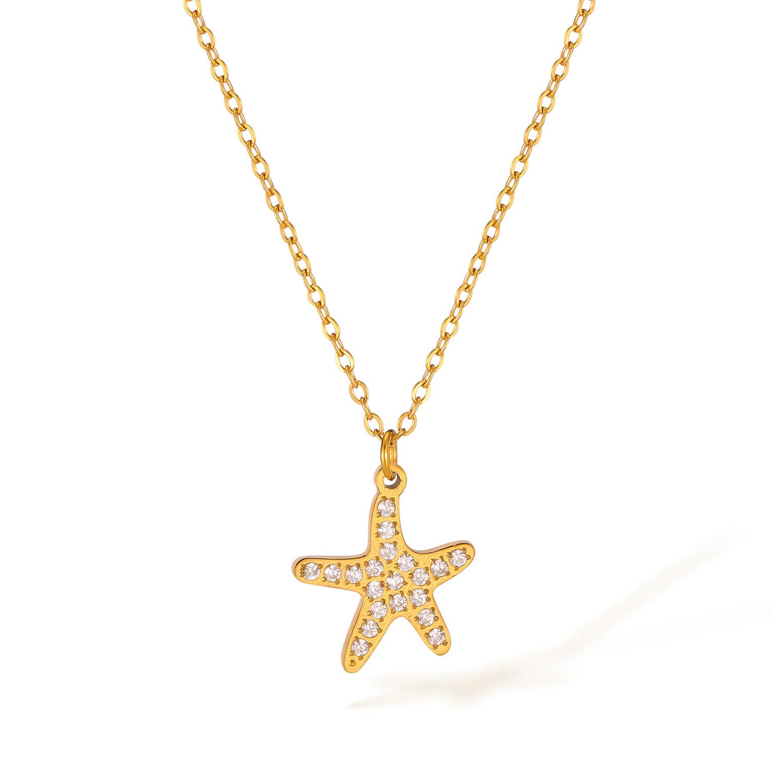 Fashion Versatile Necklace Women S Stainless Steel Design Premium Sense Diamond-Encrusted Starfish Commuter Wind Clavicle Chain
Fashion Versatile Necklace Women S Stainless Steel Design Premium Sense Diamond-Encrusted Starfish Commuter Wind Clavicle Chain