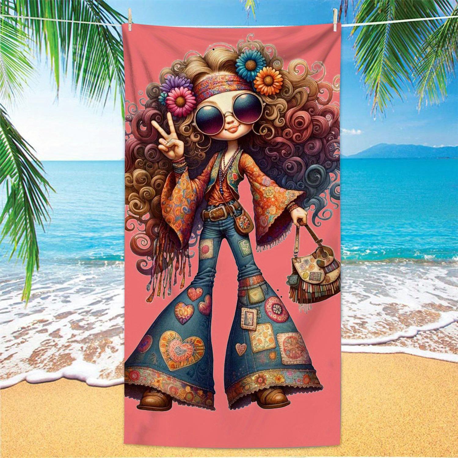 Peace Sign Boho Beach Towel Retro Floral Flat Print Microfiber Quick Dry Large Bath Towel for Yoga Swimming Travel Gift 1PC W30*H60(CM)
Peace Sign Boho Beach Towel Retro Floral Flat Print Microfiber Quick Dry Large Bath Towel for Yoga Swimming Travel Gift 1PC W30*H60(CM)