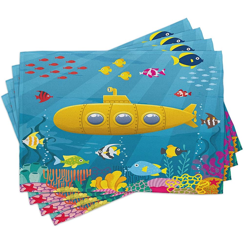 Yellow Submarine Place Mats Set of 4, Coral Reef Colorful Fish Ocean Life Marine Creatures Tropic, Washable Fabric Placemats for 30x45cm-4PC
Yellow Submarine Place Mats Set of 4, Coral Reef Colorful Fish Ocean Life Marine Creatures Tropic, Washable Fabric Placemats for 30x45cm-4PC