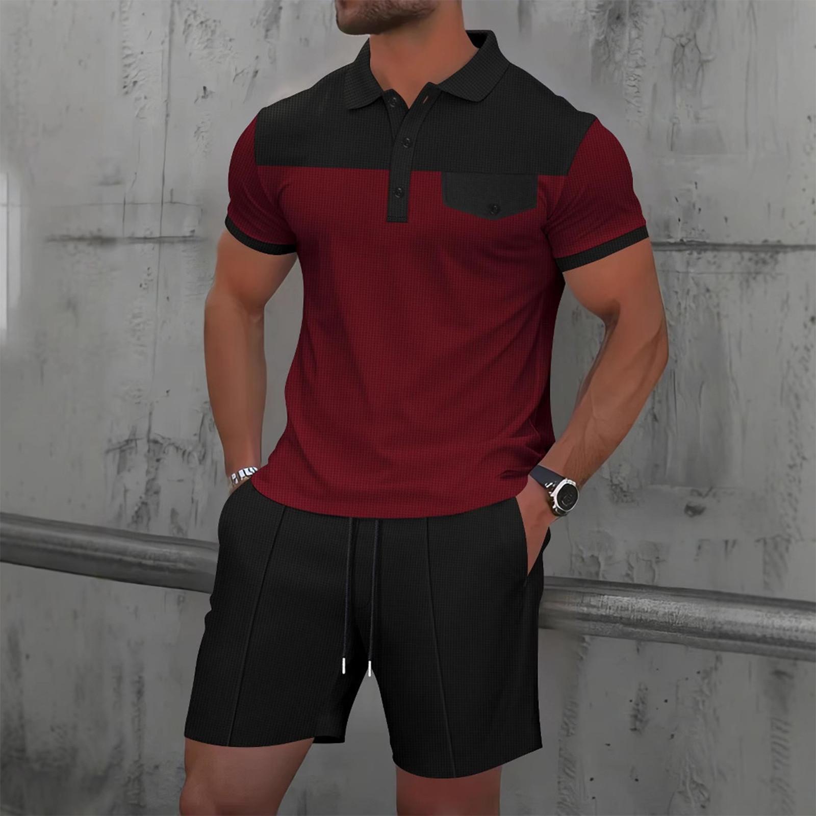 Мужской однотонный повседневный комплект из двух предметов с короткими рукавами и воротником XL винный
Мужской однотонный повседневный комплект из двух предметов с короткими рукавами и воротником XL винный