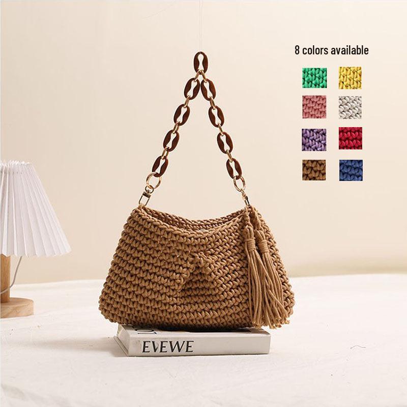 Korean Fashion Tassel Cotton Knit Shoulder Bag - Beach & Vacation Style Women s Accessory
Korean Fashion Tassel Cotton Knit Shoulder Bag - Beach & Vacation Style Women s Accessory