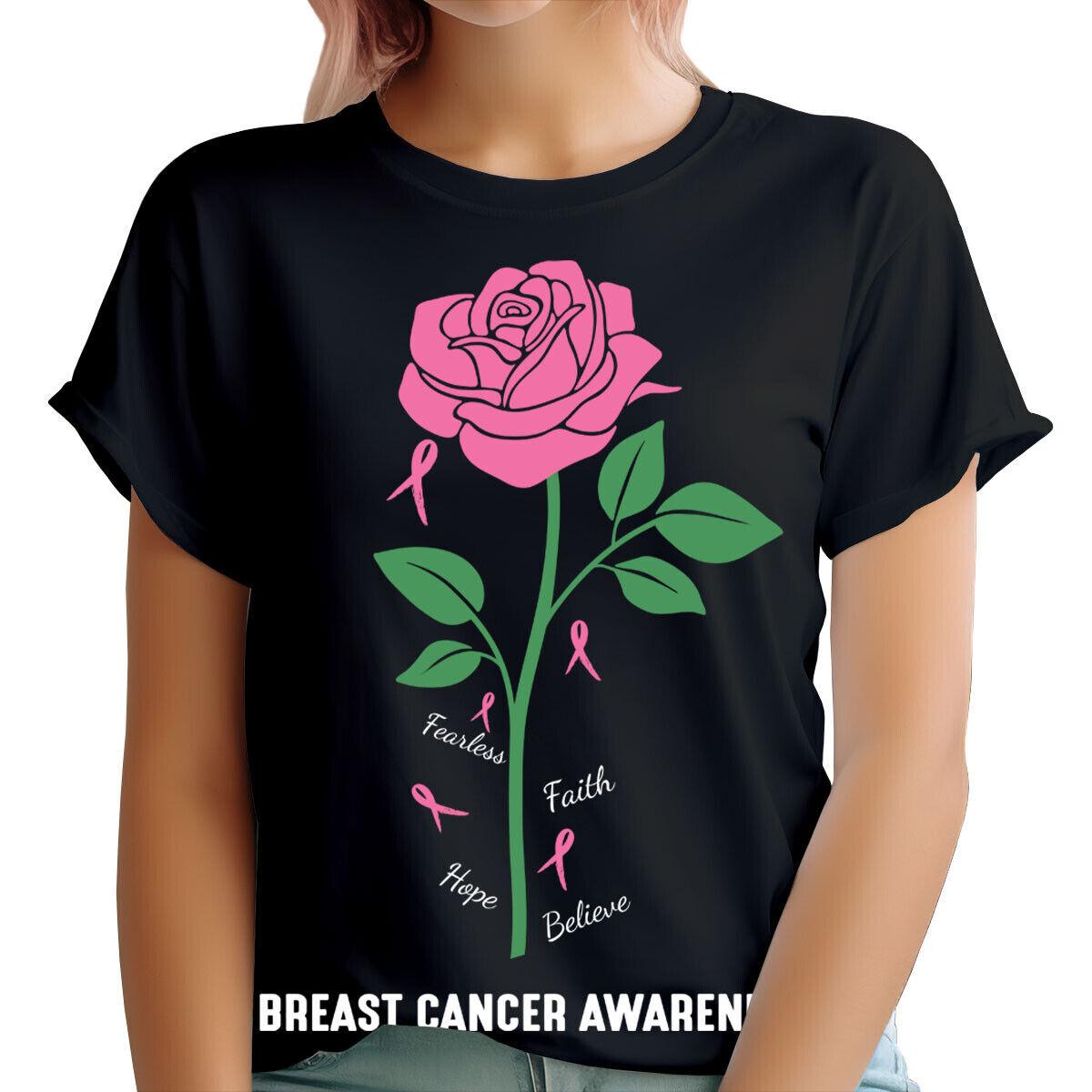 Pink Ribbon Faith Hope Breast Cancer Awareness October Womens 100% Cotton T-shirt Mens Tees Tops #TA-188 S
Pink Ribbon Faith Hope Breast Cancer Awareness October Womens 100% Cotton T-shirt Mens Tees Tops #TA-188 S