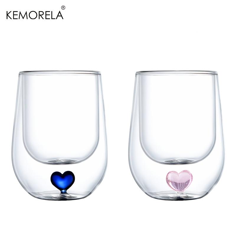 KEMORELA 1/2PCS Double-Layer Glass Cup With Love Heart At The Bottom Transparent Coffee Milk Heat-Resistant Anti-Scalding Cup 301-400ml
KEMORELA 1/2PCS Double-Layer Glass Cup With Love Heart At The Bottom Transparent Coffee Milk Heat-Resistant Anti-Scalding Cup 301-400ml