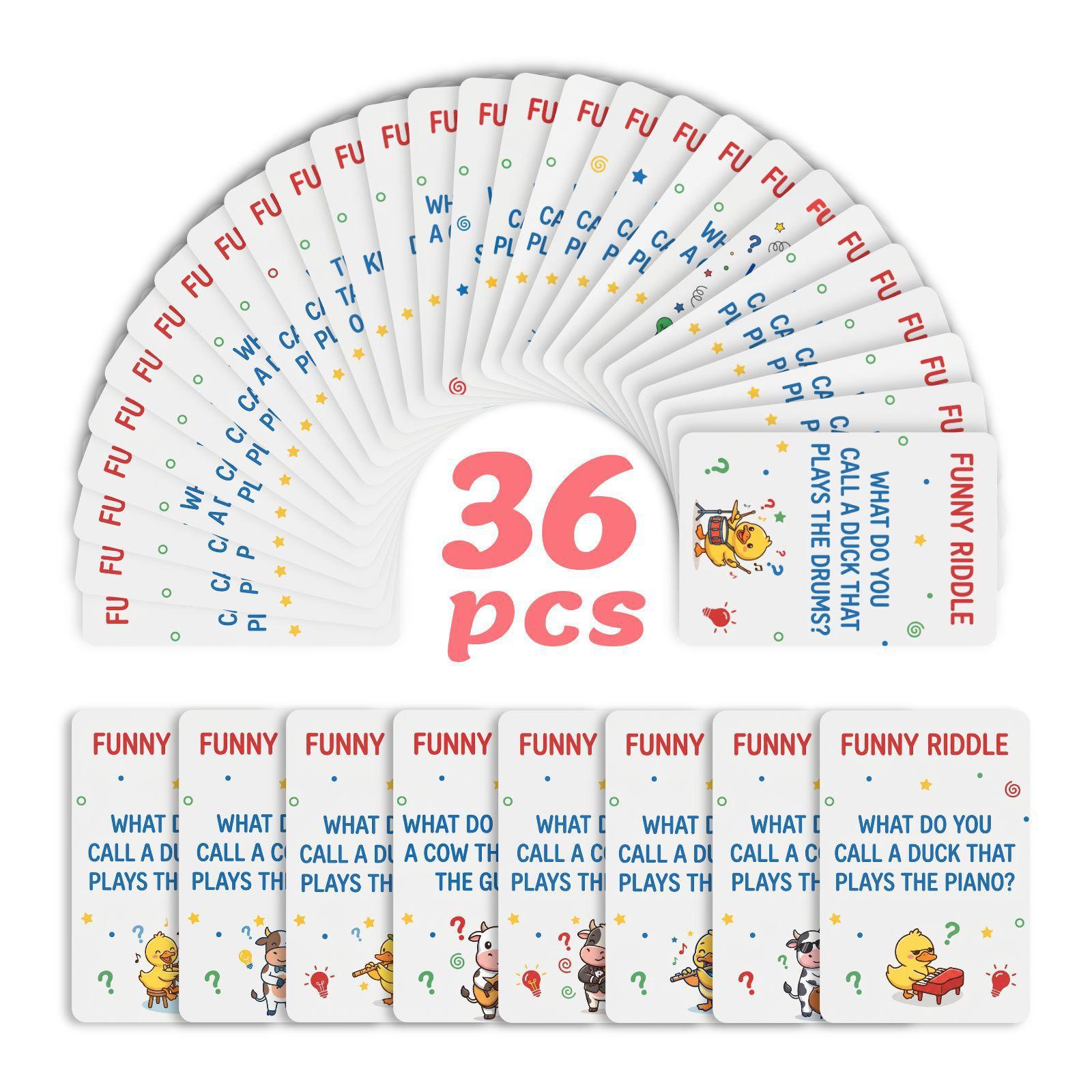 36 Fun Joke Riddles Cards Parent-Child Interaction English Brain Teasers Children S Puzzle Cards RXHB0169
36 Fun Joke Riddles Cards Parent-Child Interaction English Brain Teasers Children S Puzzle Cards RXHB0169